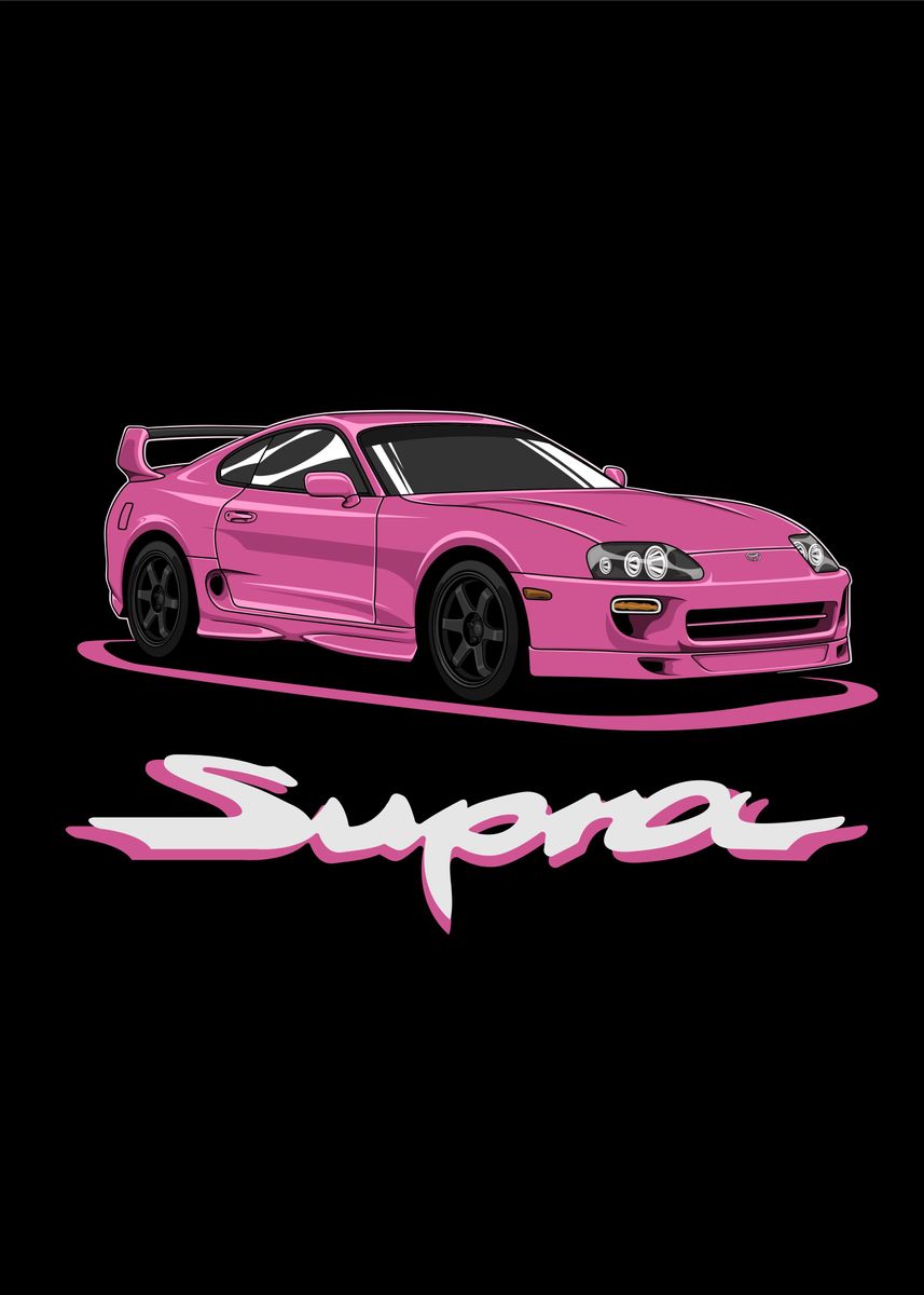 'Toyota Supra Pink 5' Poster by Heru Kurniawan | Displate