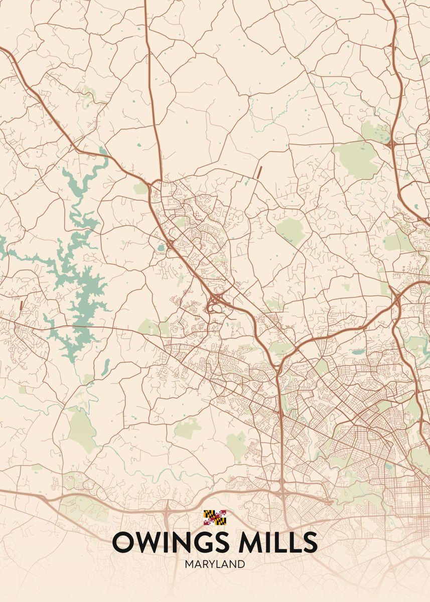 'Owings Mills MD' Poster, picture, metal print, paint by IMR Designs