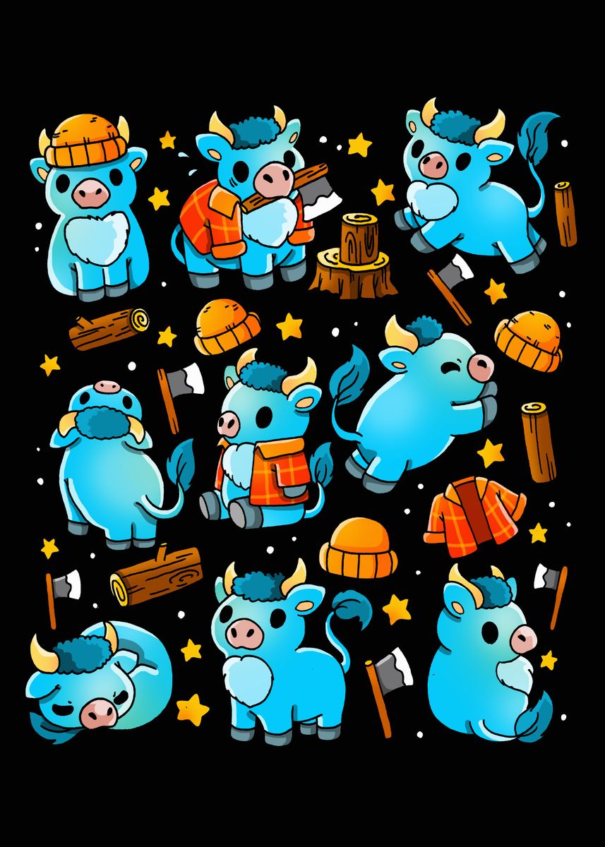 'Blue Ox' Poster by Valentina Fabbri | Displate