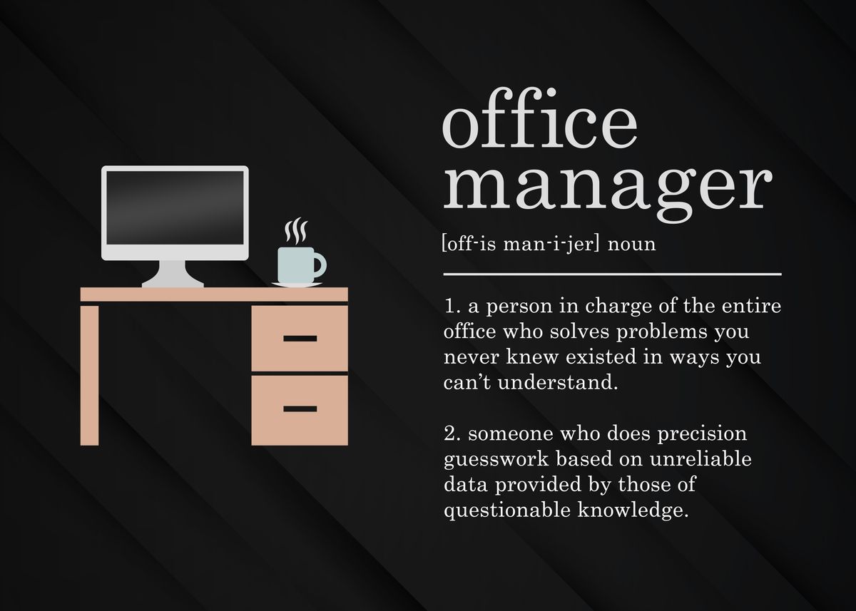 'Office Manager Definition' Poster by 84PixelDesign Displate