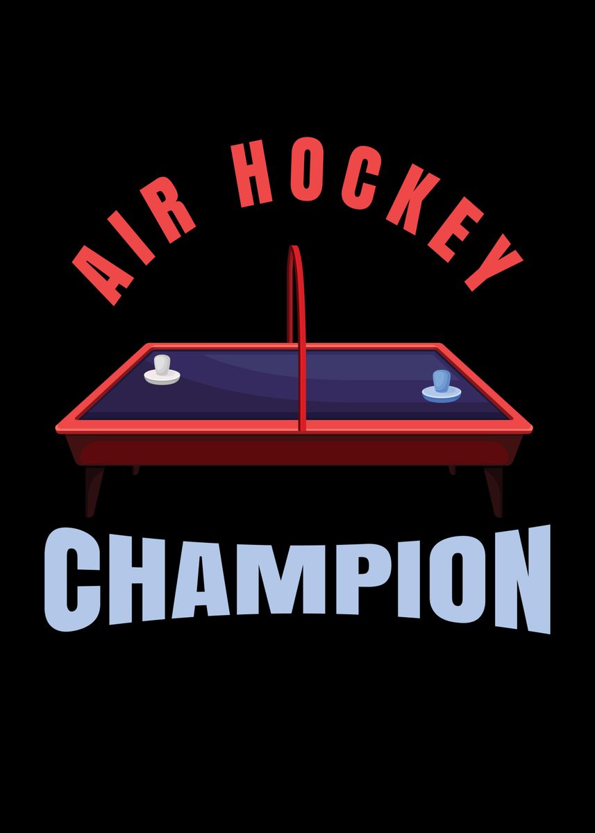 'Air Hockey Champion' Poster, picture, metal print, paint by Mooon