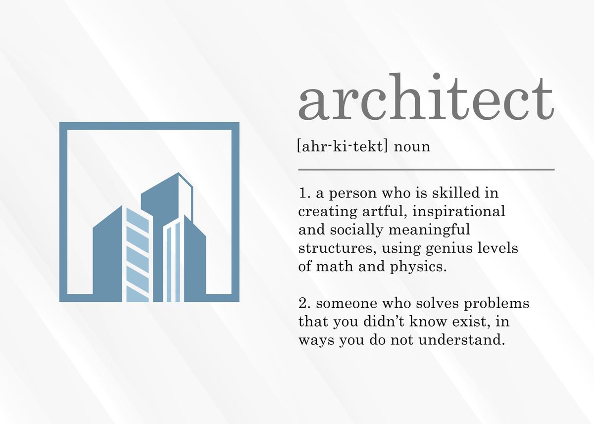 'Funny Architect Definition' Poster by 84PixelDesign Displate