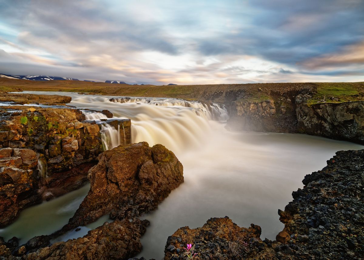 'Waterfall in Iceland' Poster by Ralf Lehmann | Displate