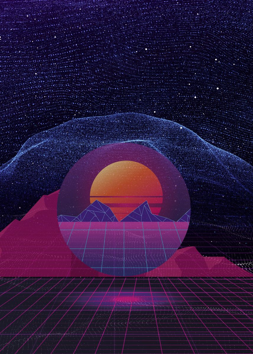 'Vaporwave Flow' Poster by Simon Clement | Displate