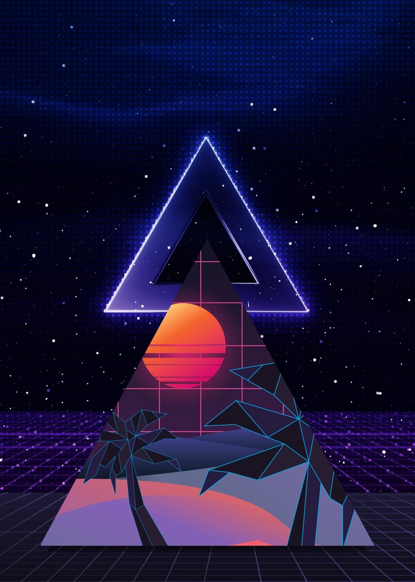 'Vaporwave Pyramids ' Poster by Simon Clement | Displate