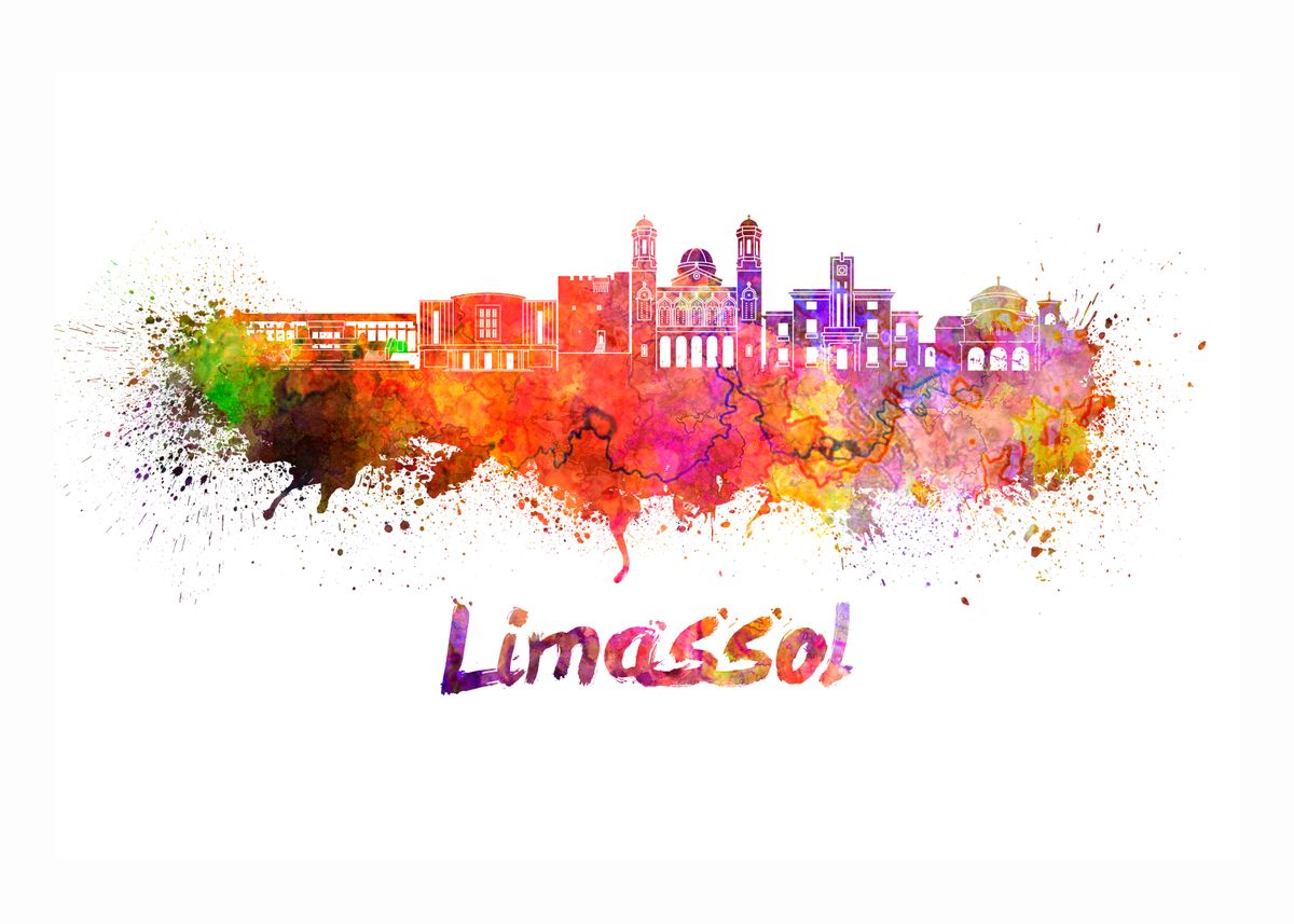 Limassol Skyline Poster By Cristina Romero Displate