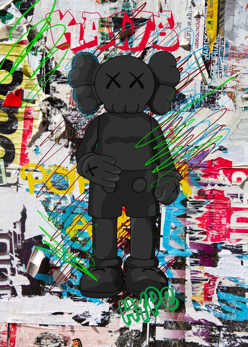 'Kaws abstract pop art' Poster, picture, metal print, paint by Biopic ...