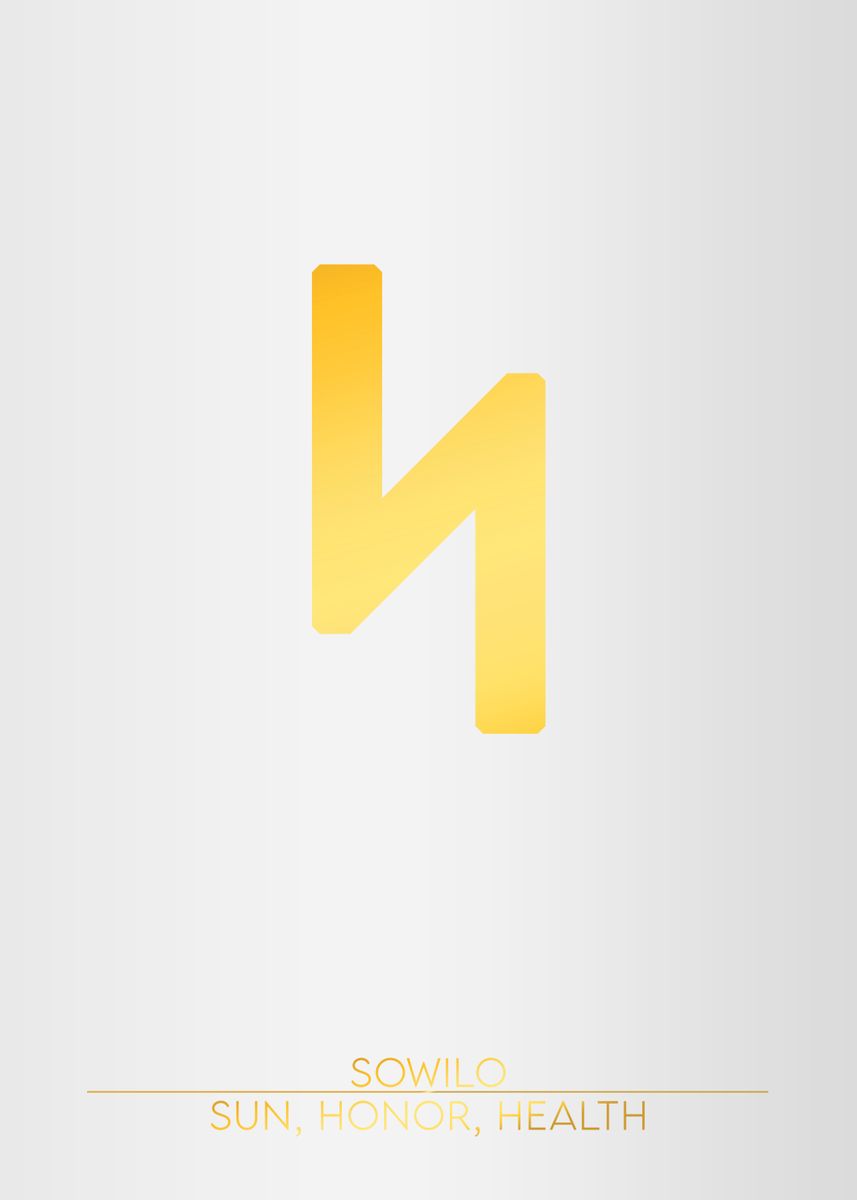 'Sowilo Rune' Poster, picture, metal print, paint by HTomas | Displate