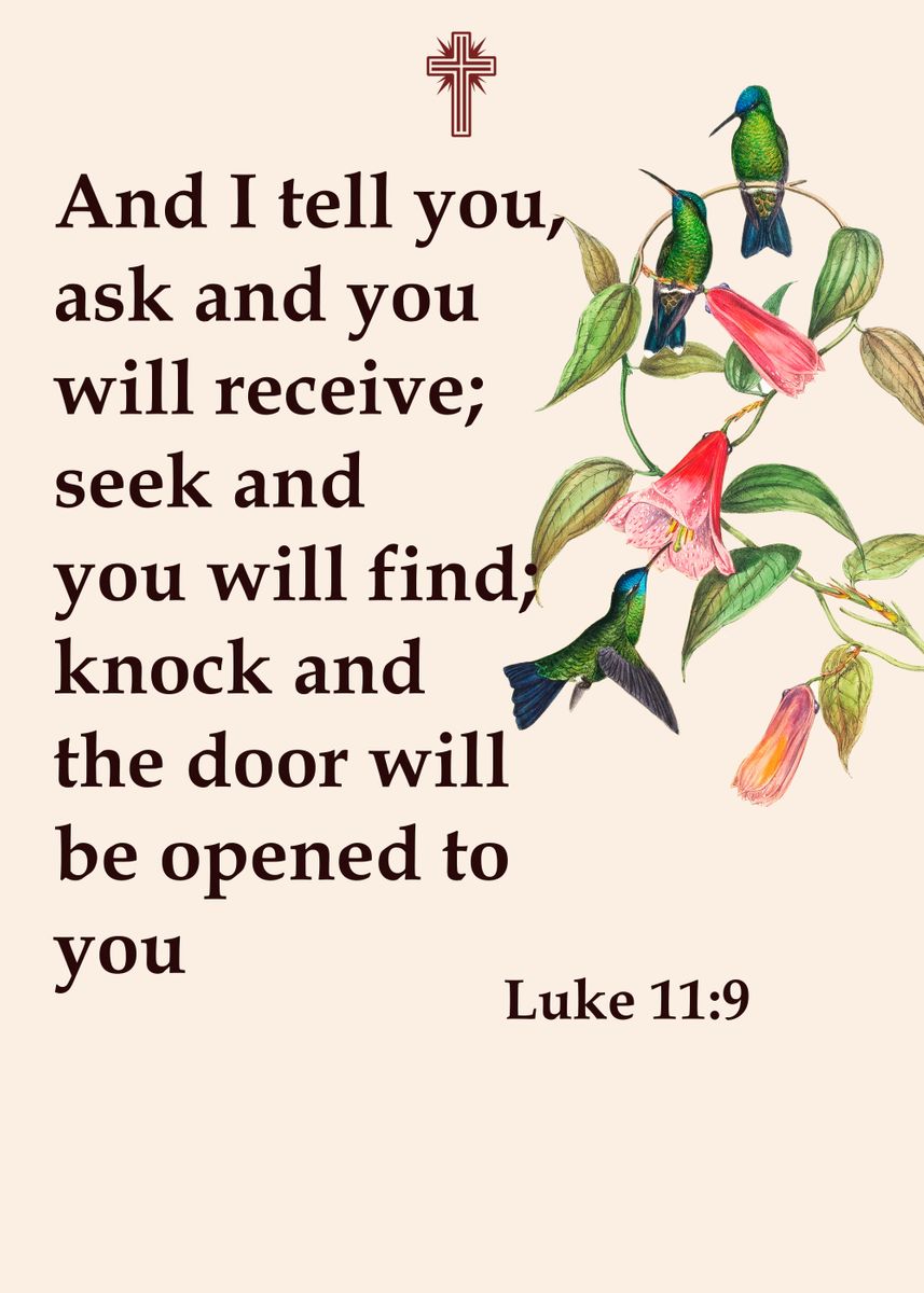 Luke 11 9 Poster Picture Metal Print Paint By Geoji Jacob Displate