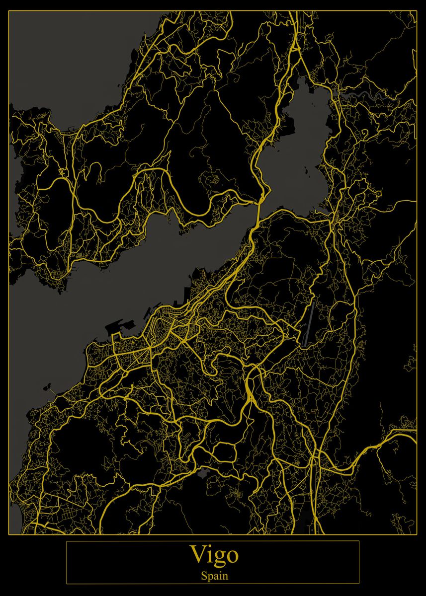 'Vigo Spain' Poster by Zake Yonkou Displate