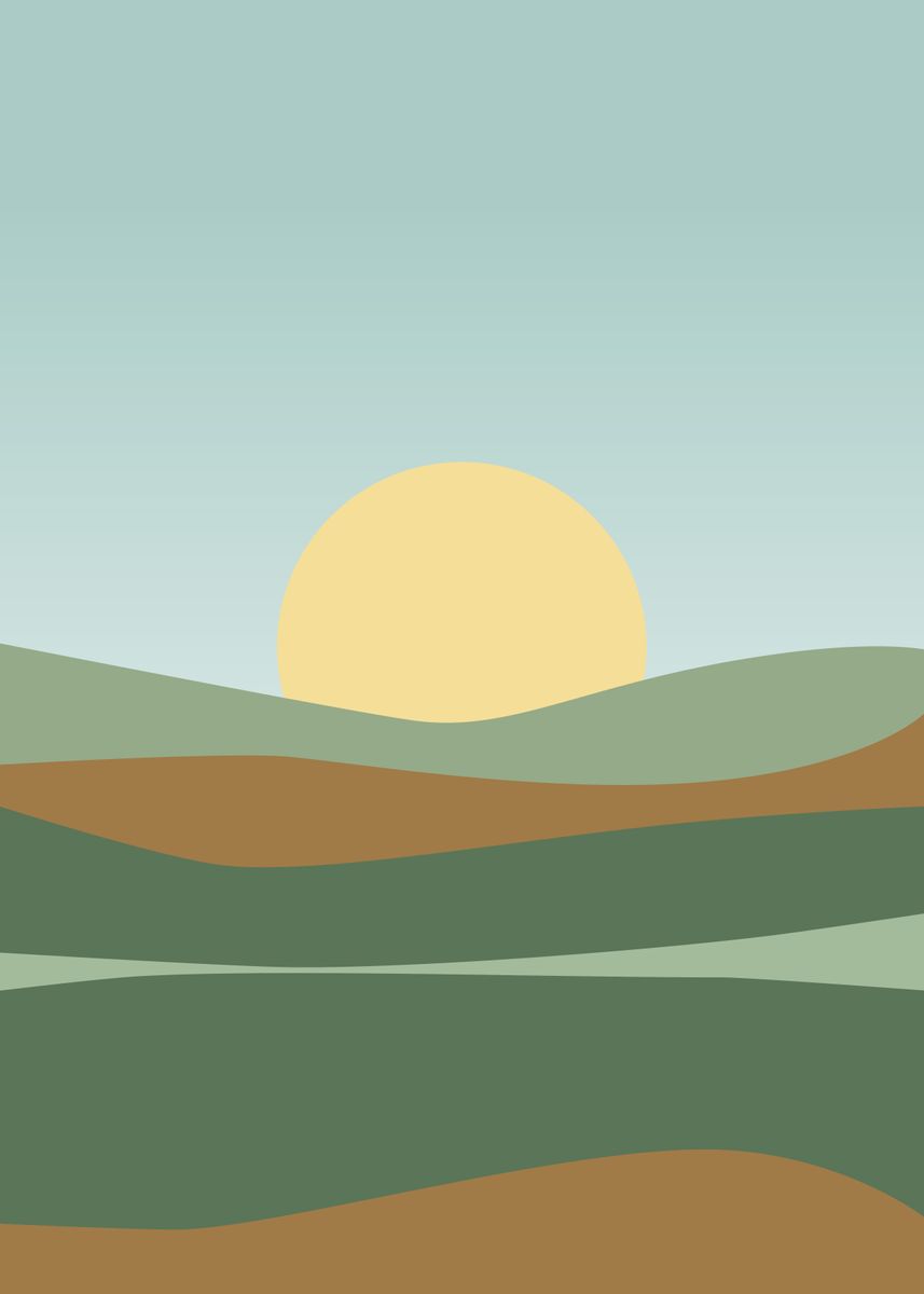 'Simple sunset 01' Poster, picture, metal print, paint by KMAhomedesign ...