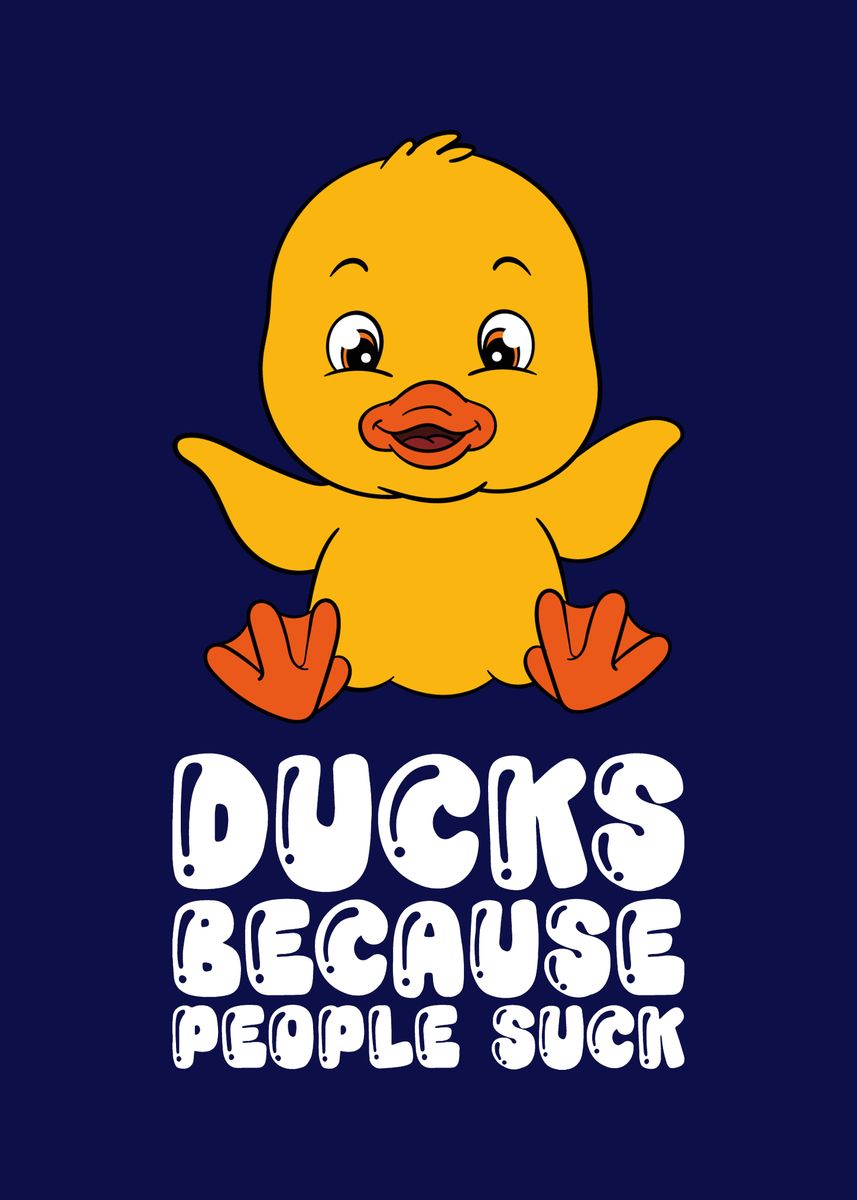 'Funny Duck Graphic' Poster, picture, metal print, paint by MzumO ...