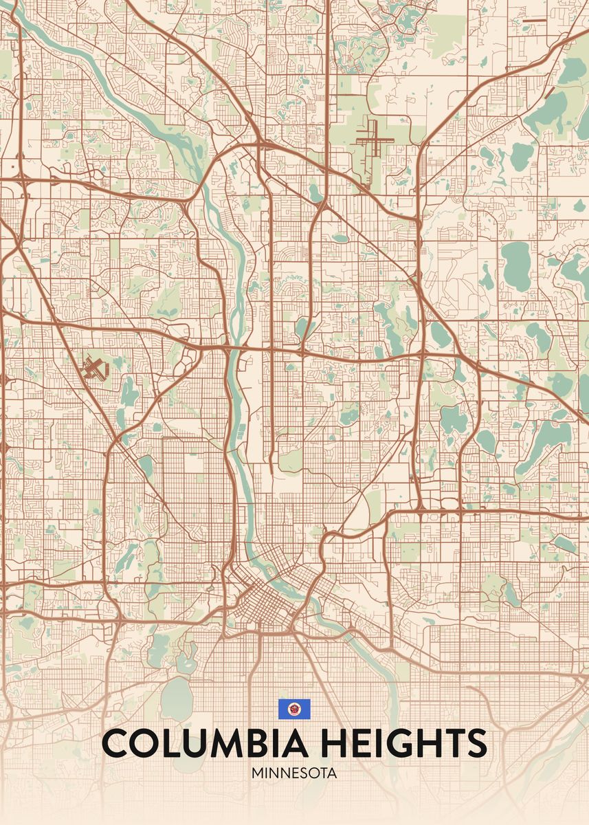 'Columbia Heights MN' Poster, picture, metal print, paint by IMR