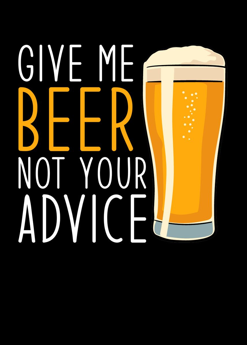 'Beer Saying funny Red Beer' Poster, picture, metal print, paint by