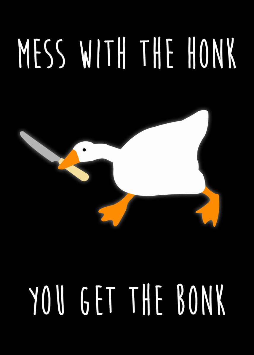 'goose game funny gaming' Poster, picture, metal print, paint by ...