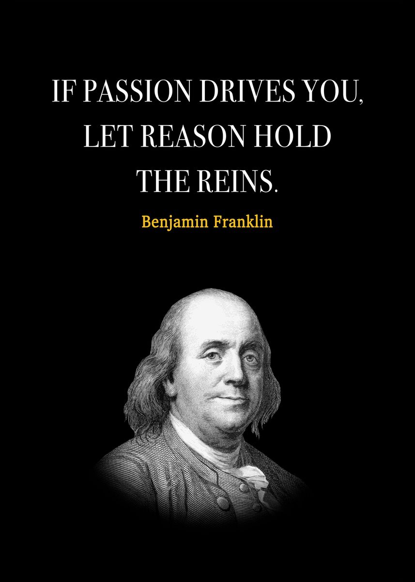 'Benjamin Franklin Quotes' Poster, picture, metal print, paint by Nick ...