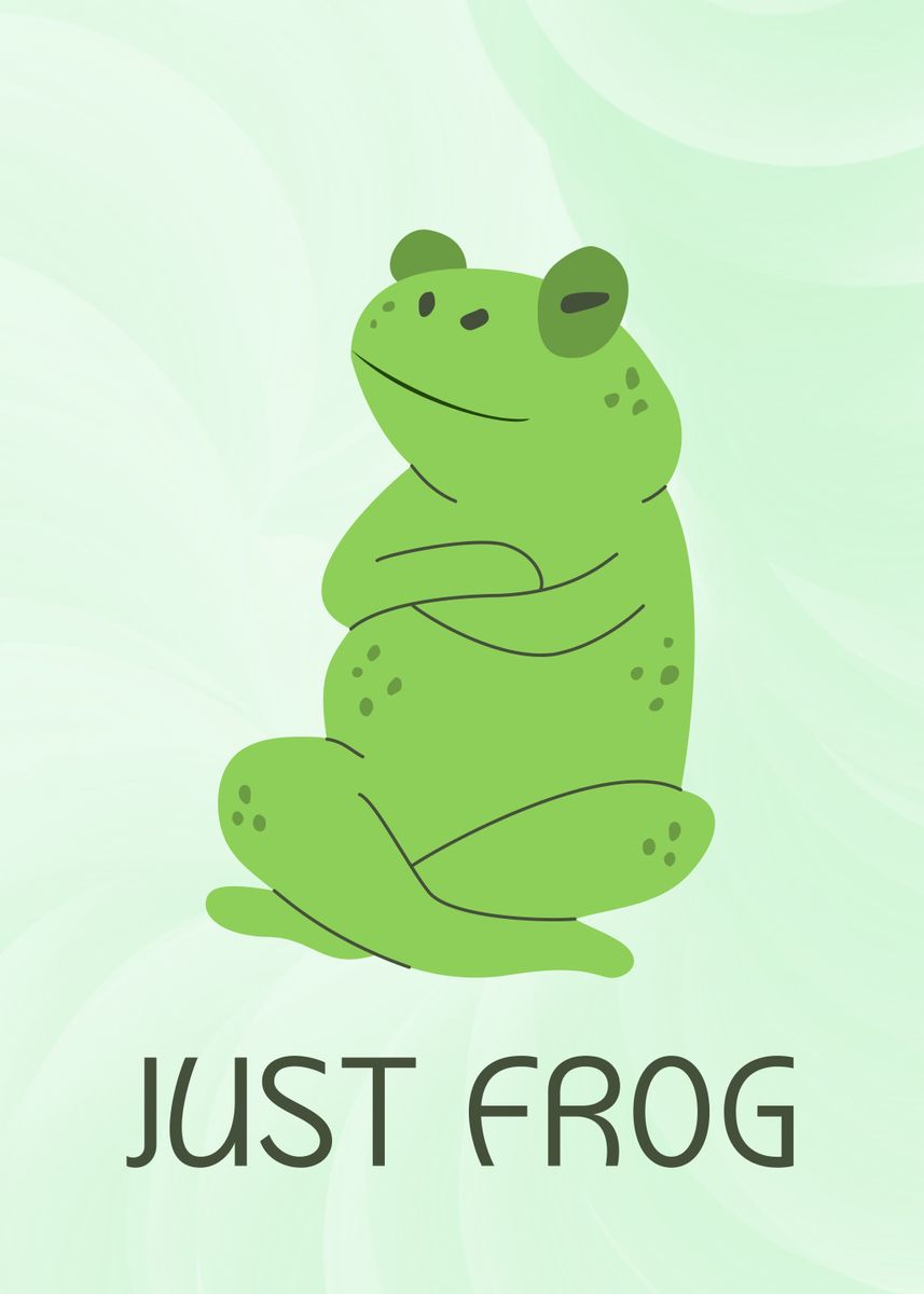 'Just Frog' Poster, picture, metal print, paint by Slowbird | Displate