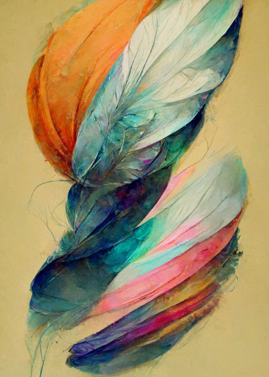 Painted Feathers 4 Poster By Sascha Tarp Displate   8513e59e717e48f0ca65fd17f4dcc697 51f51c9d28ec9649cbe3eb72a9dc71b2 