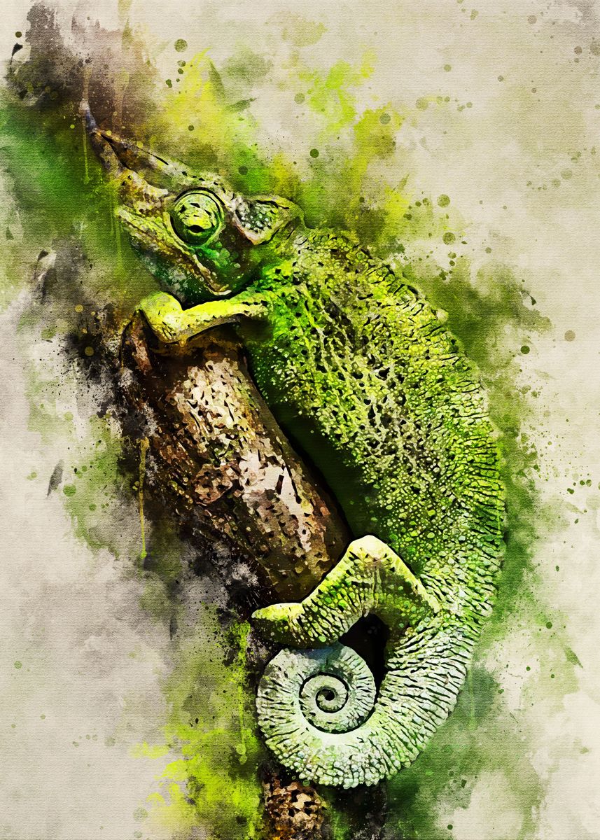 'Animals Green' Poster, picture, metal print, paint by Muh Asdar | Displate