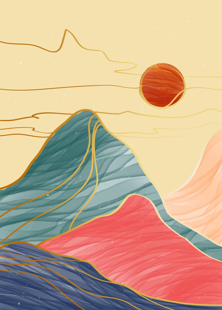 'Abstract Mountain art' Poster by budi yanto Displate