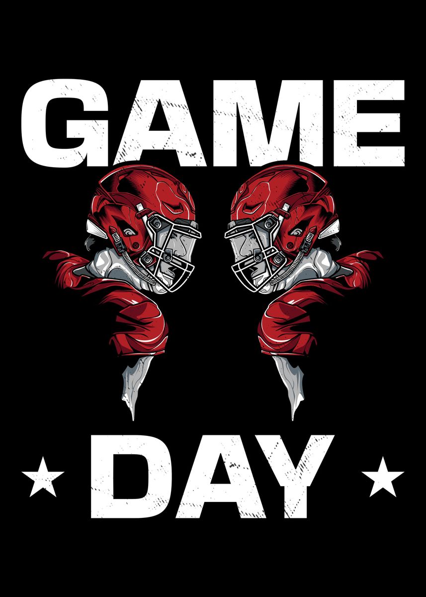 'Football Game Day' Poster, picture, metal print, paint by