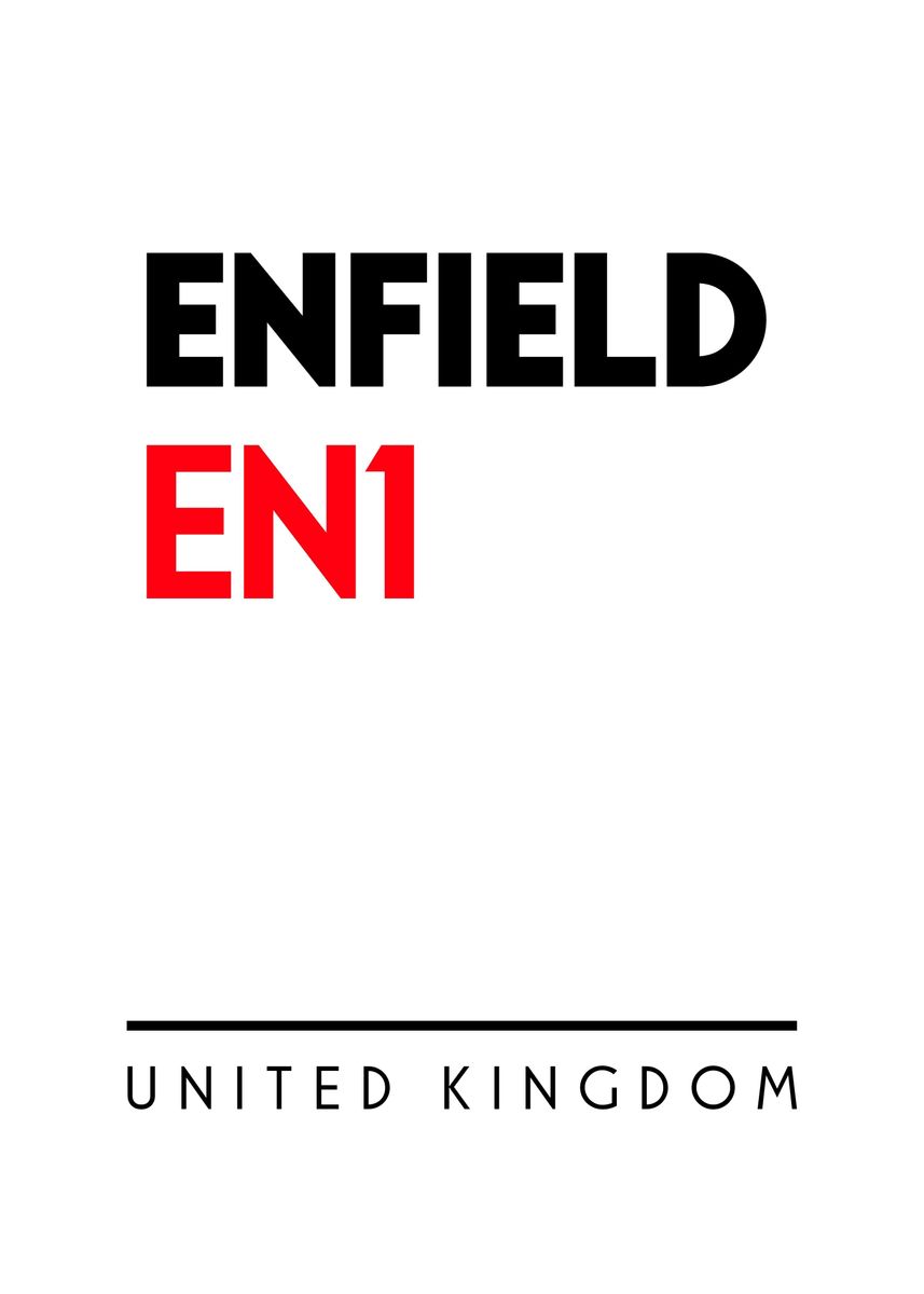 'Enfield EN1 Postal Code' Poster by Akio Brilliant Displate