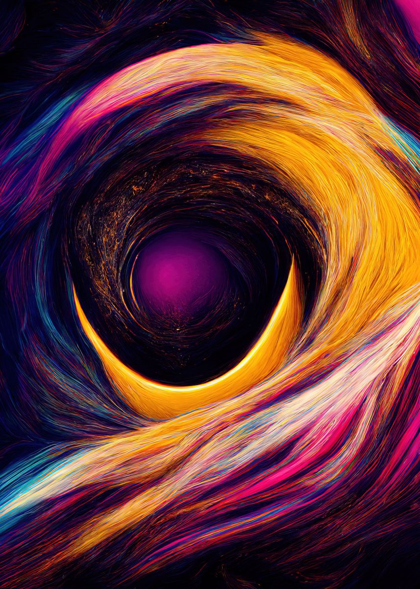 'Purple Black Hole' Poster, picture, metal print, paint by NVSN | Displate