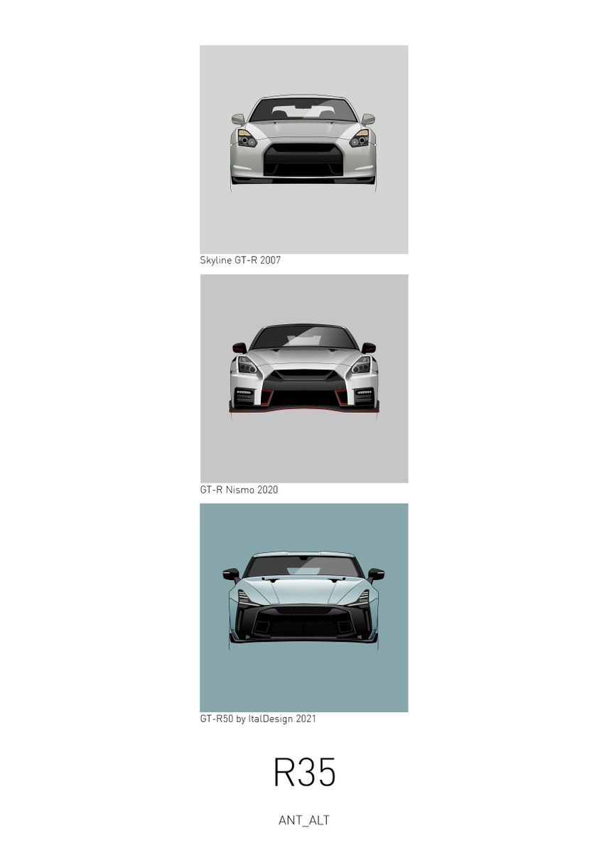'R35' Poster, picture, metal print, paint by Alt ILLUSTRATIONS | Displate