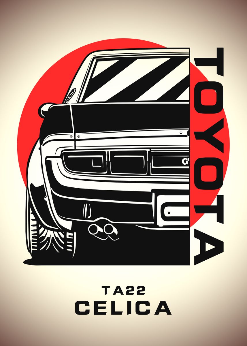 'Toyota Celica' Poster, picture, metal print, paint by Faissal Thomas ...