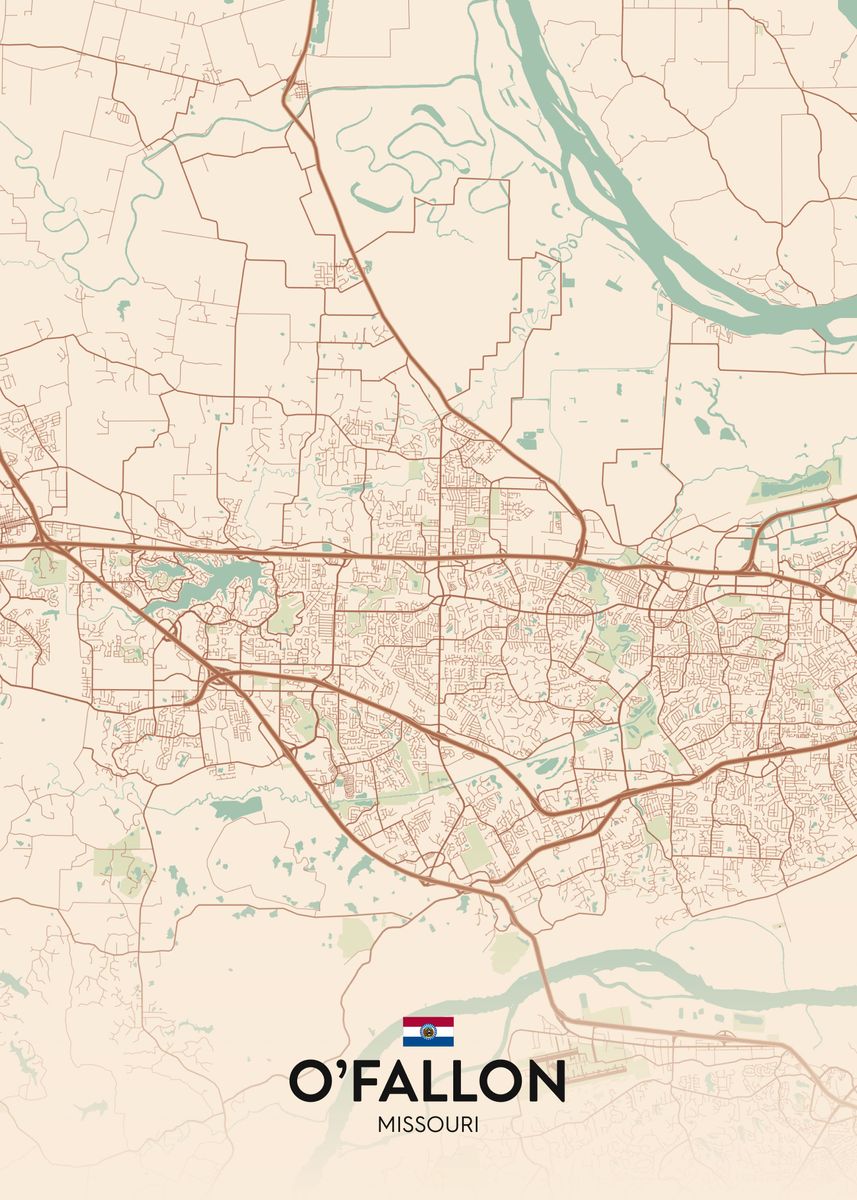 'OFallon MO' Poster, picture, metal print, paint by IMR Designs | Displate