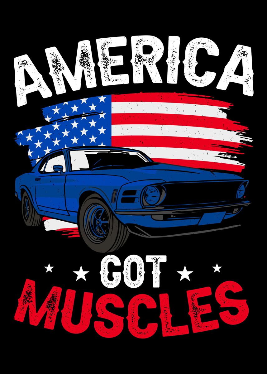 'American muscle car' Poster, picture, metal print, paint by Michael ...