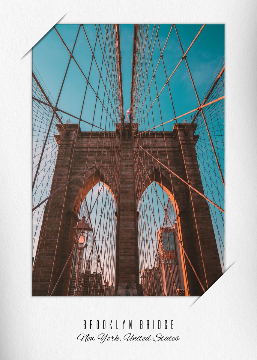 'Brooklyn Bridge New York' Poster by Grand Art Bazaar Displate