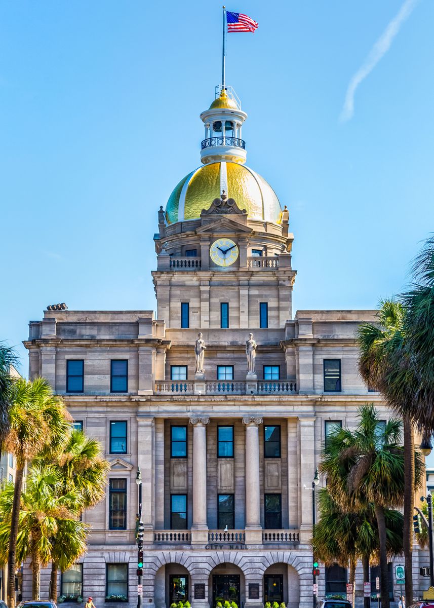 'Capitol Building Savannah' Poster, picture, metal print, paint by ...