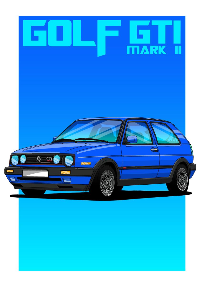 'Golf GTI' Poster, picture, metal print, paint by ND Fat | Displate