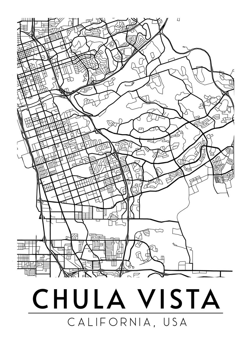 'Chula Vista California Map' Poster by Neo Design Displate