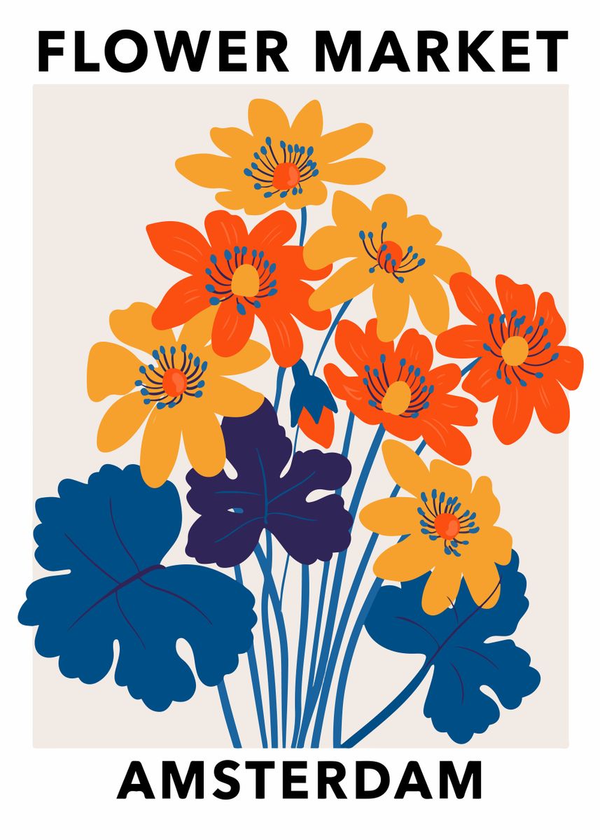 Hier Flower Market Amsterdam Poster Kaufen