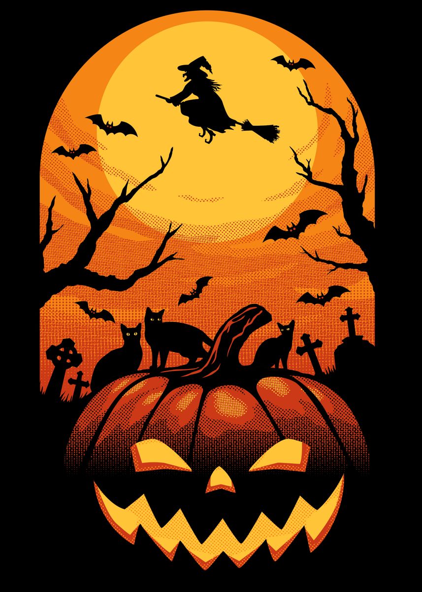 Happy Halloween' Poster by MarsDK Art