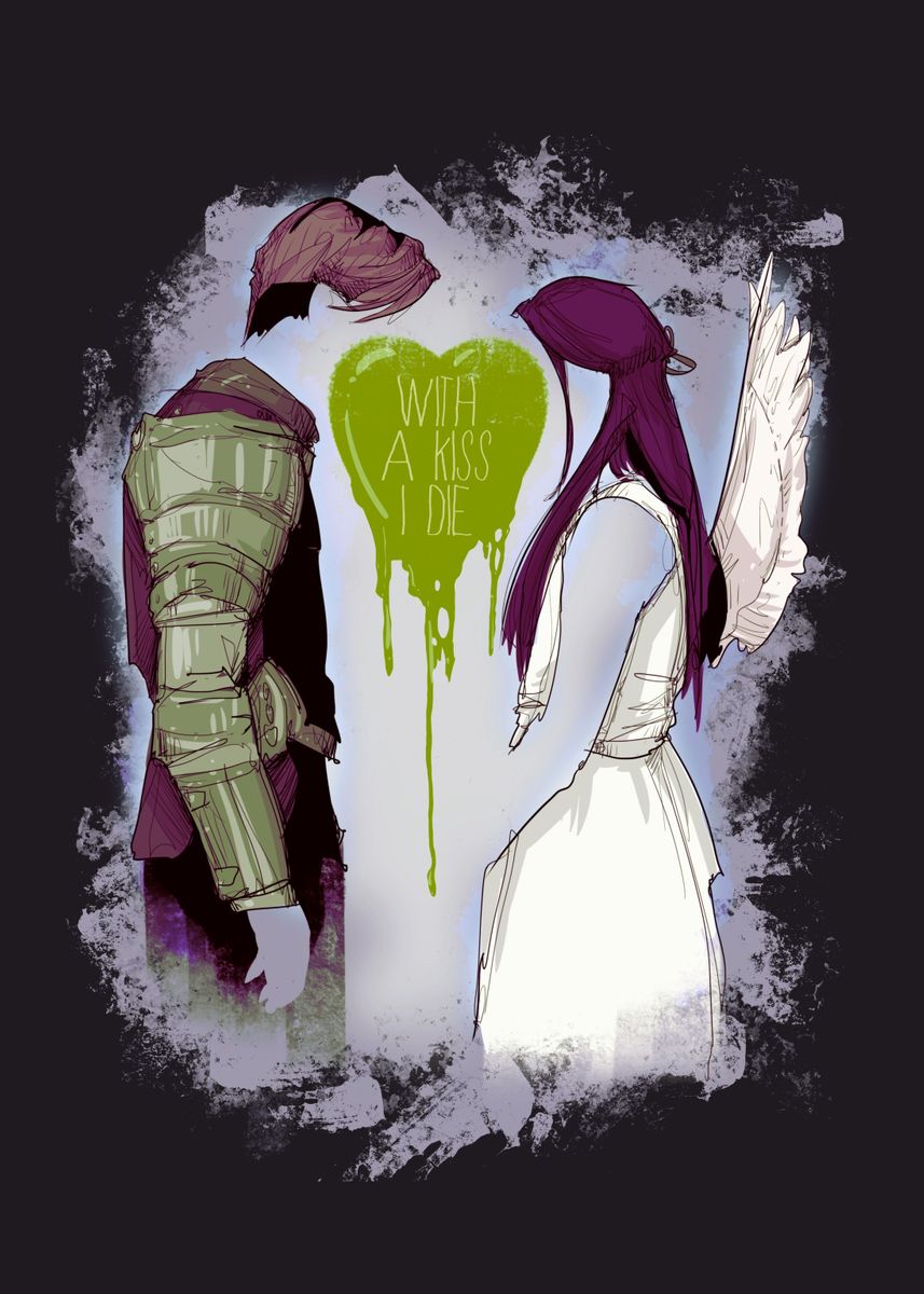 'Kiss Of Death' Poster, picture, metal print, paint by LVB Art | Displate