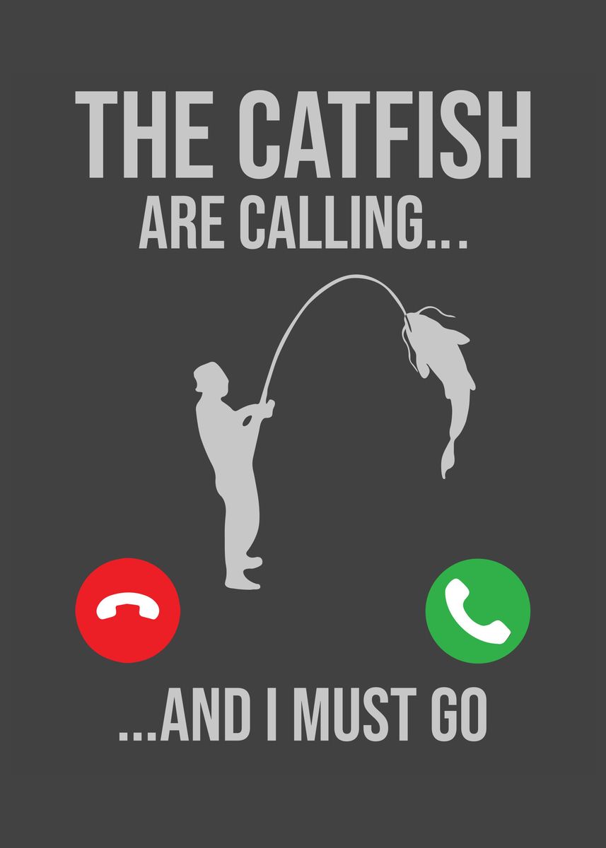 'Catfish Phone Call Blue' Poster by bobbyMC Displate