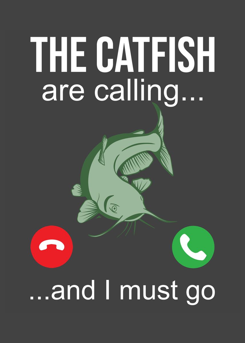 'Catfish Phone Call Blue' Poster by bobbyMC Displate