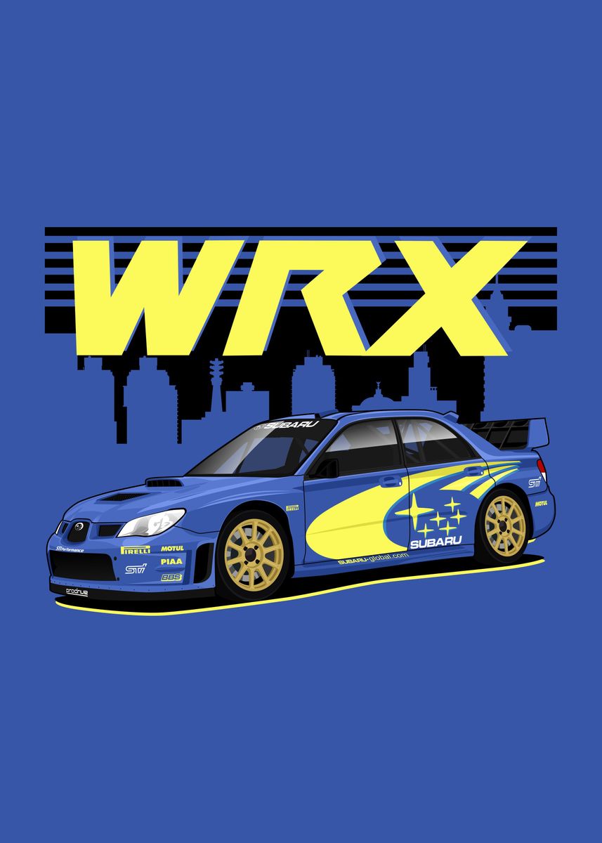 wrx subie rally cars Poster picture metal print paint by