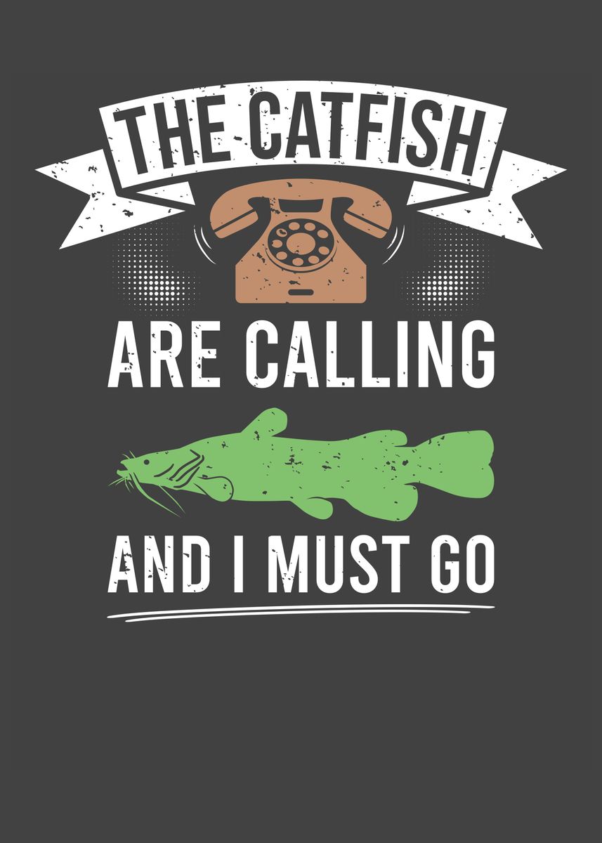 'Catfish Phone Call Blue' Poster by bobbyMC Displate