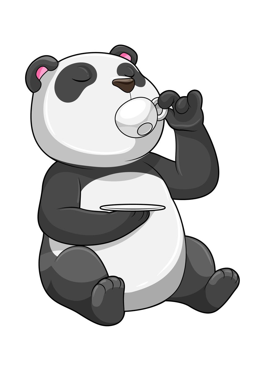 'Panda Tea Cup' Poster, picture, metal print, paint by Markus Schnabel ...
