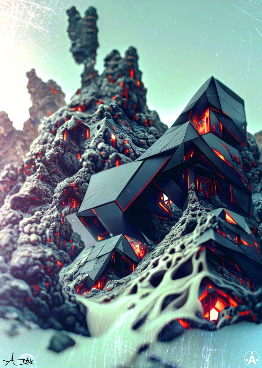 Volcano House Create 'Volcano House' Poster by Artix | Displate