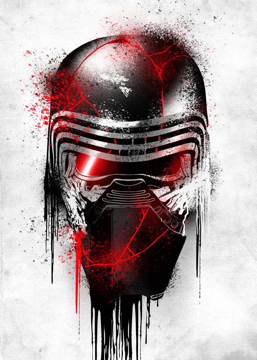 Fremmedgøre brænde Indflydelsesrig Kylo Ren Graffitti Helmet' Poster by Star Wars | Displate