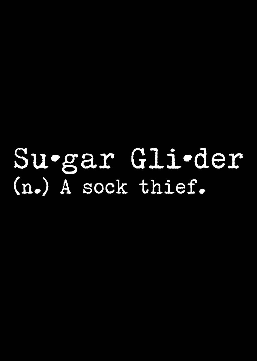'Sugar Glider A Sock Thief' Poster, picture, metal print, paint by