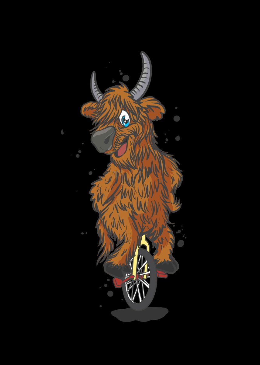 'Scottish Highland Cow' Poster, picture, metal print, paint by Lukes ...