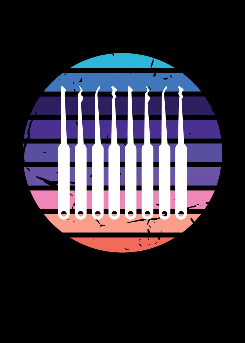 'Lockpicking Retro' Poster by Mooon Displate