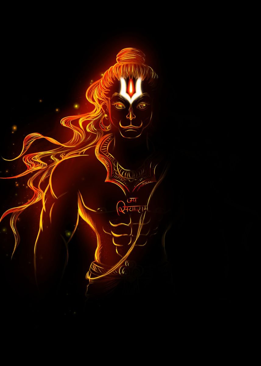 'Hanuman ji digital artwork' Poster, picture, metal print, paint by ...