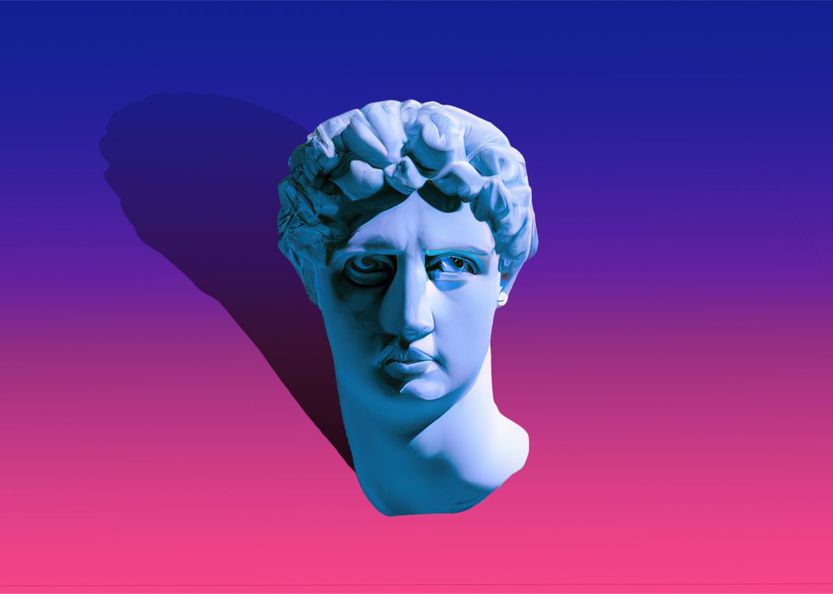 'Vaporwave statue head shad' Poster by Gianfranco Grenar | Displate